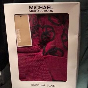 Michael Kors hat, glove, scarf set